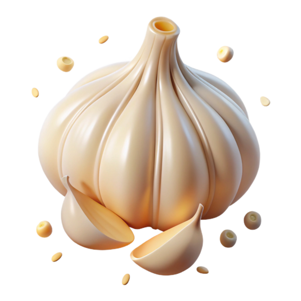 Fresh Garlic Cloves, Bulb, and its Health Benefits png