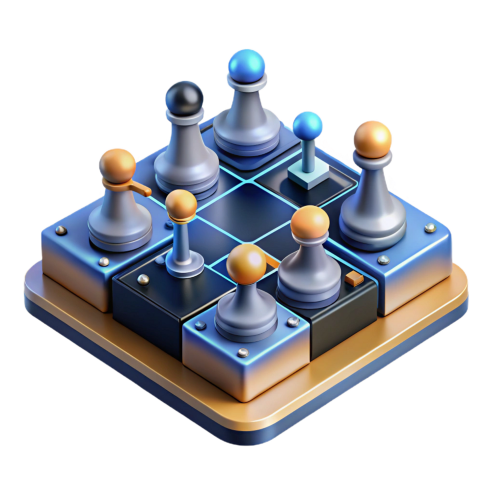 Abstract Chess Puzzle Strategy Game png