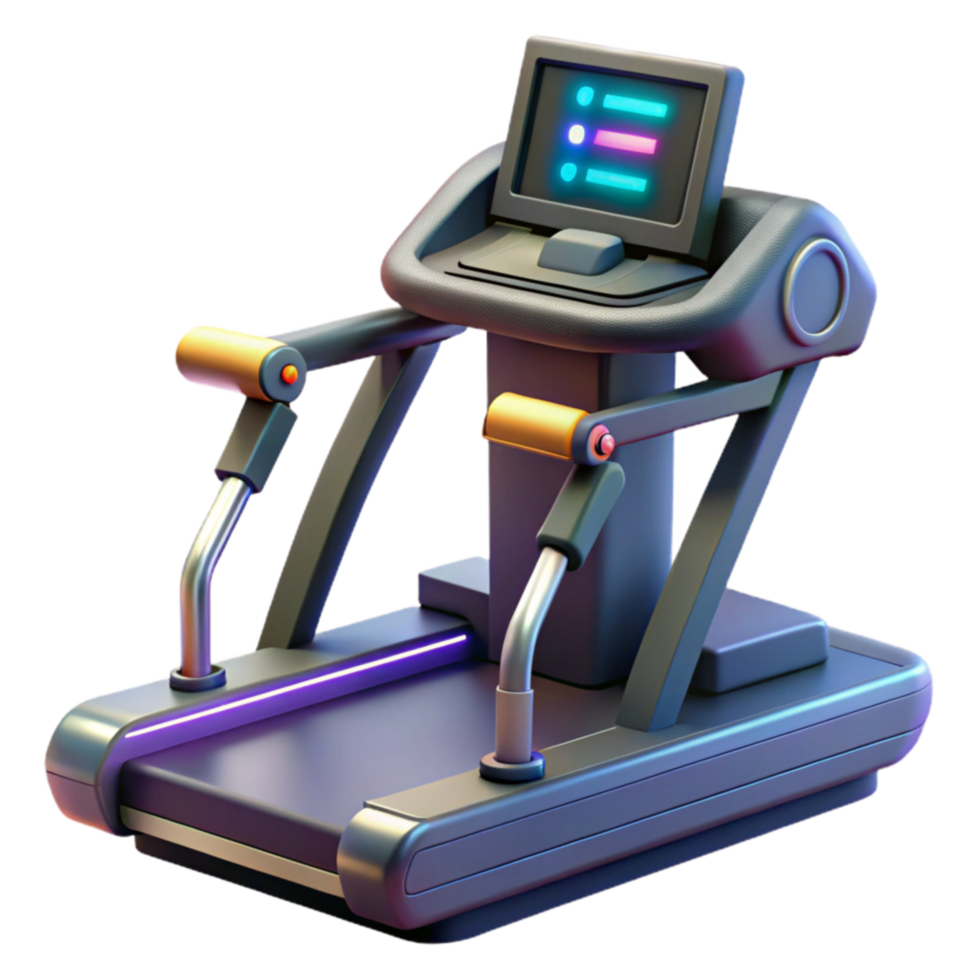 Modern Treadmill Fitness Equipment with Digital Display png