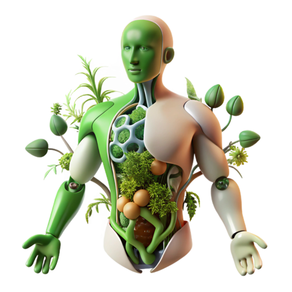 Humanoid Botanical Anatomy A Bio-Integrated Future png