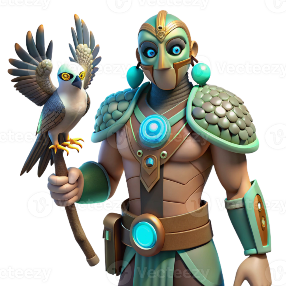 Mystic Warrior with Avian Companion png
