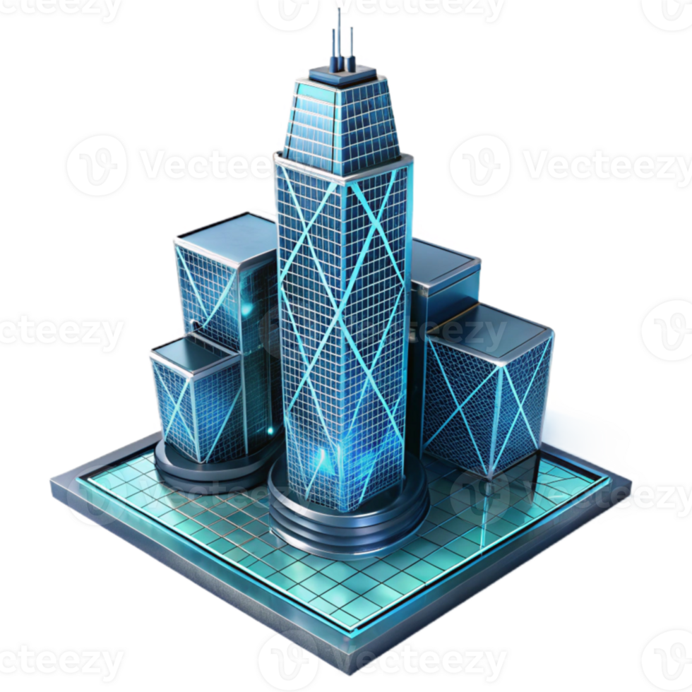 Futuristic Cityscape Modern Architecture, Skyscrapers, and Urban Design png