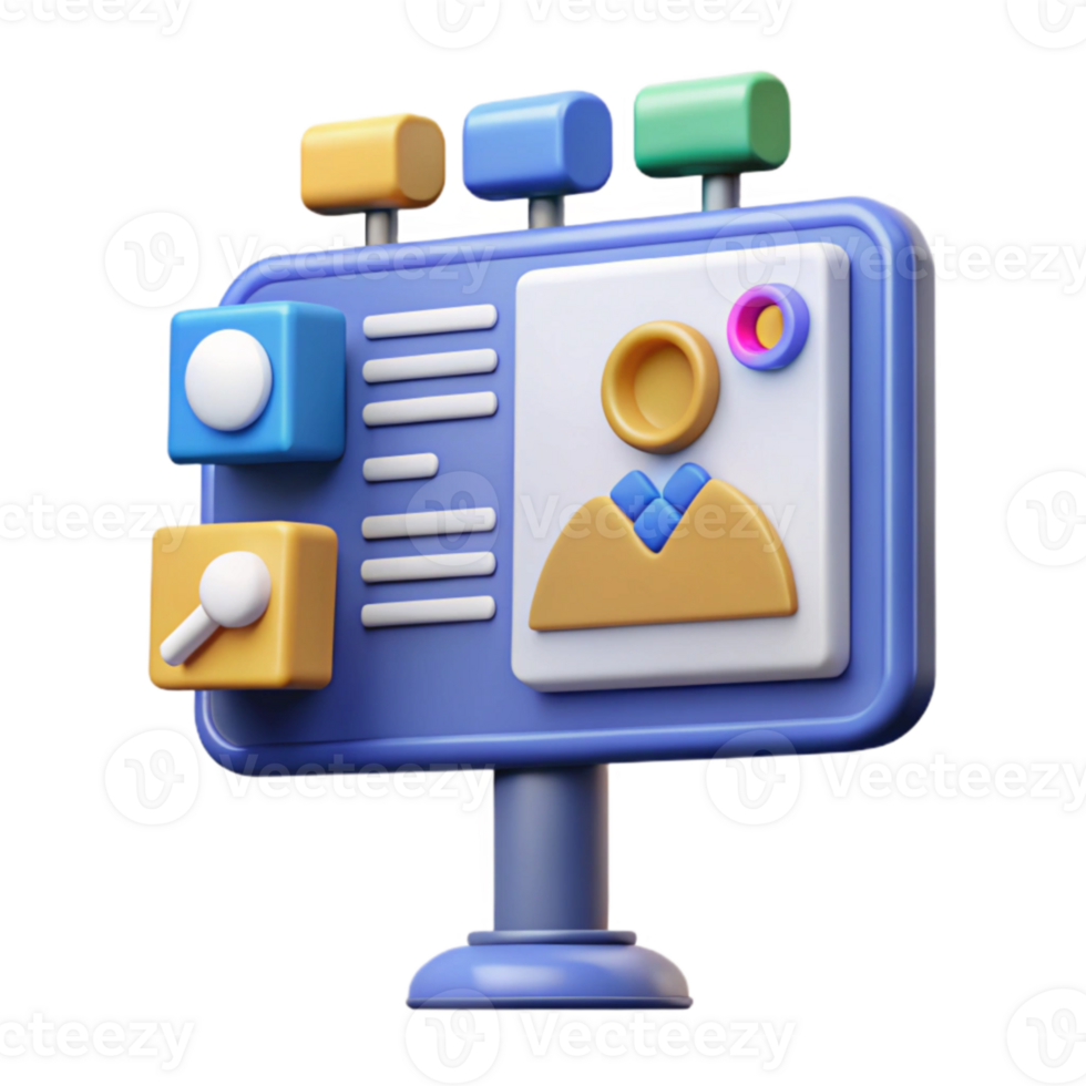 3D Profile Display User Interface Design png