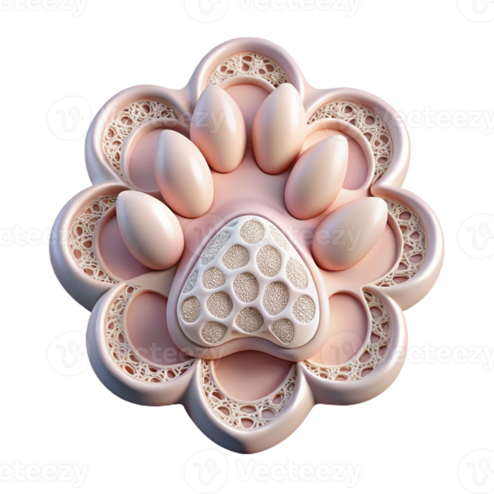Ornate Pet Paw Print Design 3D Render png
