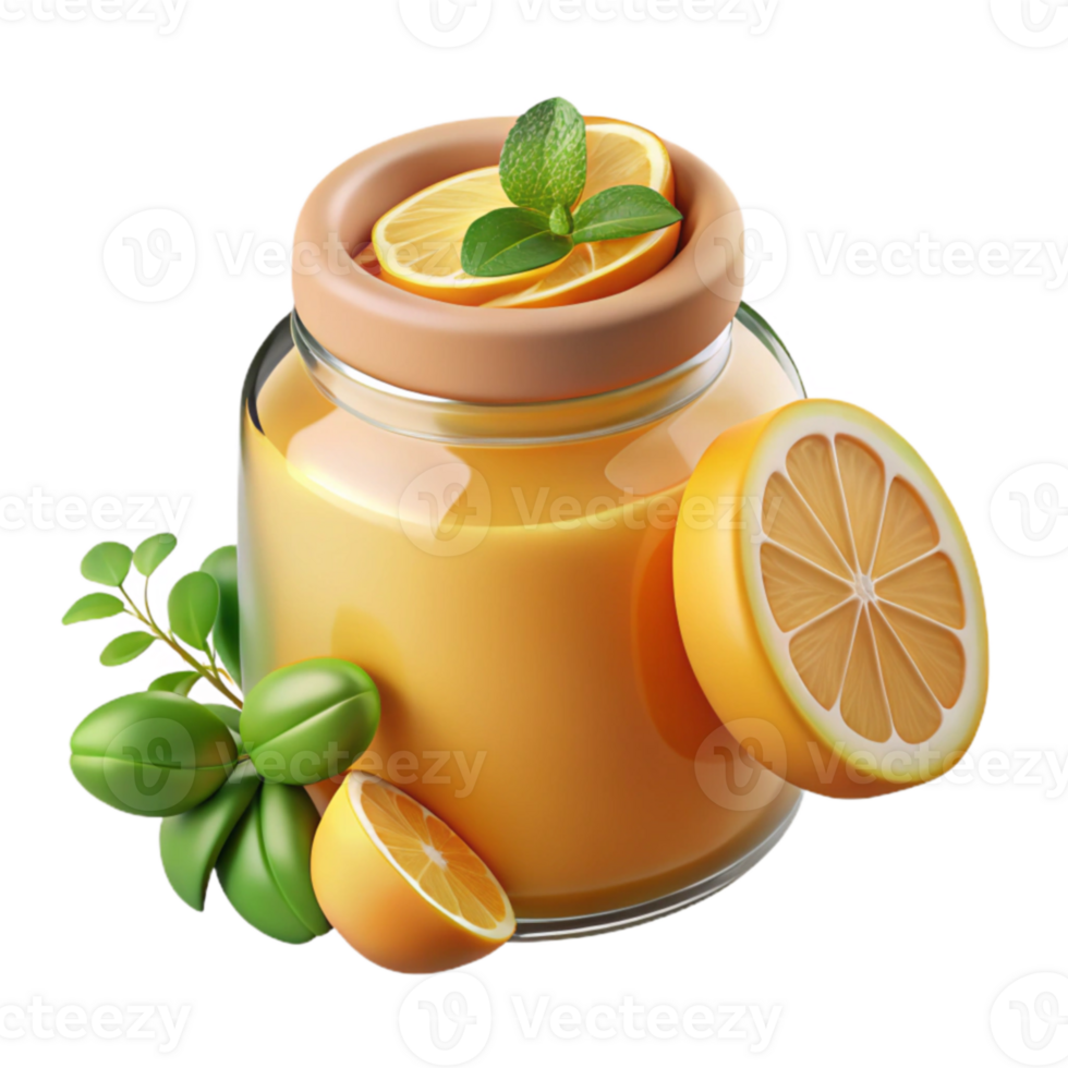 Refreshing Orange Juice in Glass Jar png