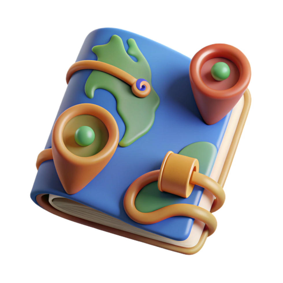 Adventure Journal 3D Map Book Design png