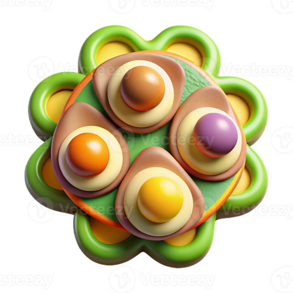 Colorful 3D Egg-Shaped Design in Flower Pattern png