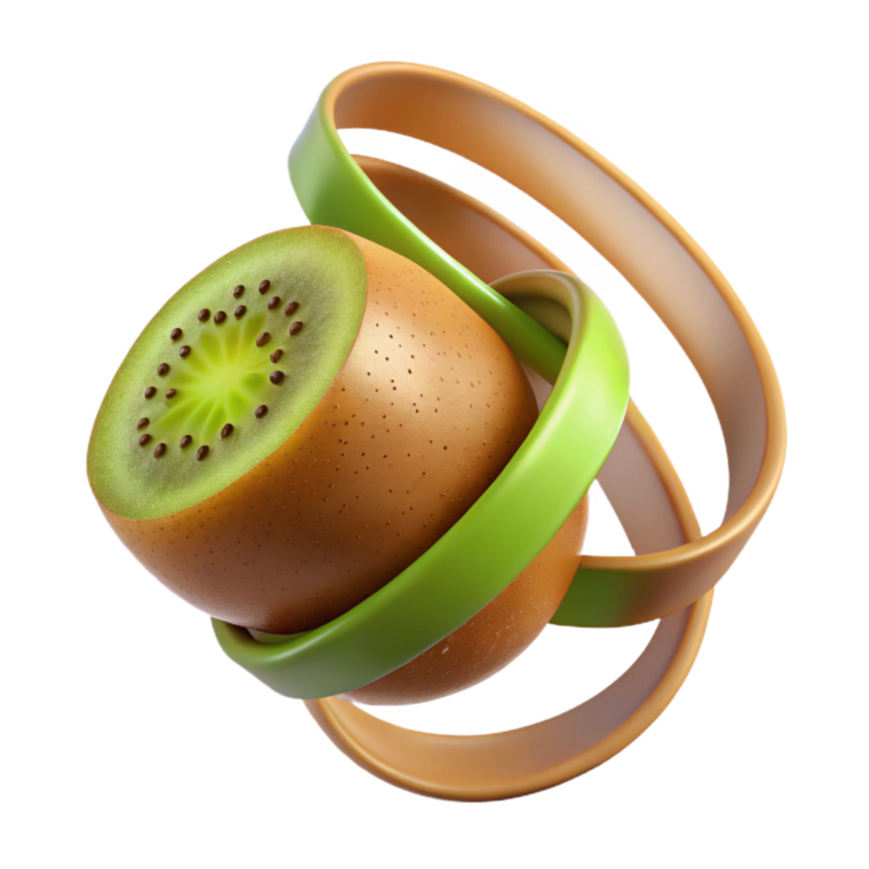 Kiwi Fruit Abstract 3D Render png