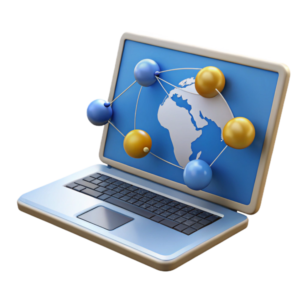 Global Network Connectivity Laptop Computer Illustration png