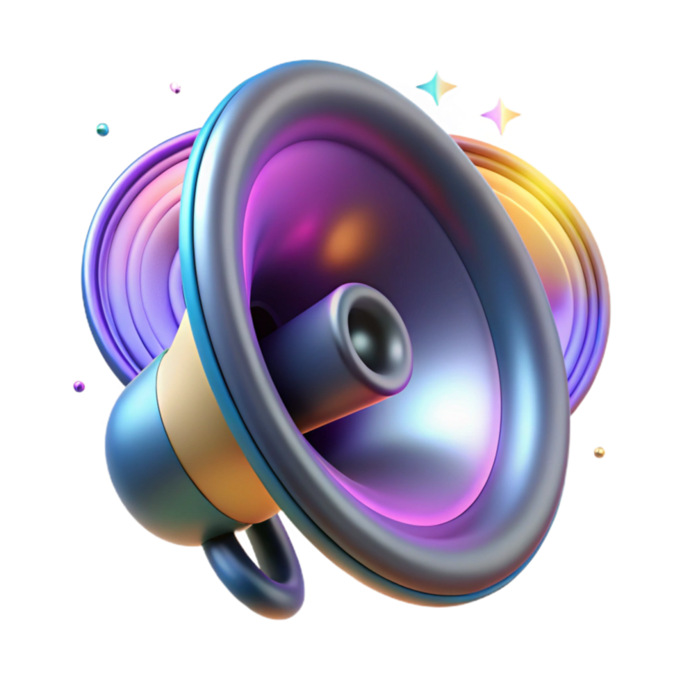 Amplify Your Message A Vibrant 3D Megaphone Illustration png
