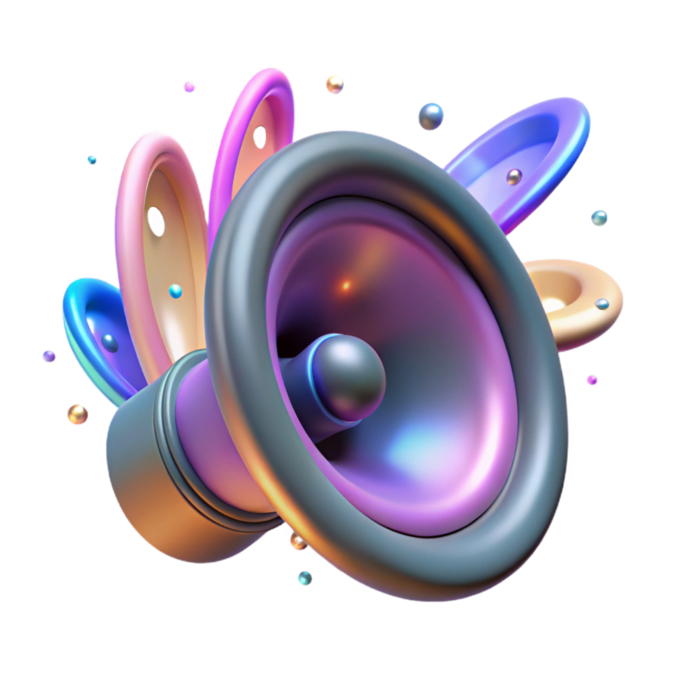 Abstract Speaker Design Colorful 3D Audio Visuals png