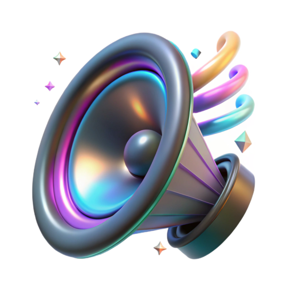 Vibrant Sound Speaker 3D Render of Audio Technology png