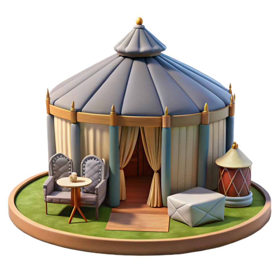 Elegant Round Tent with Seating Area png