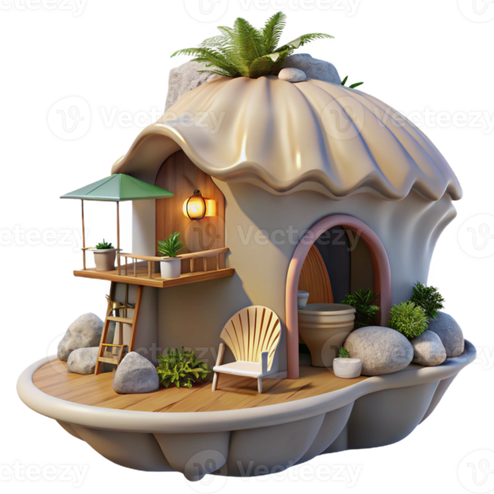 Seashell Cottage Tropical Island Getaway png