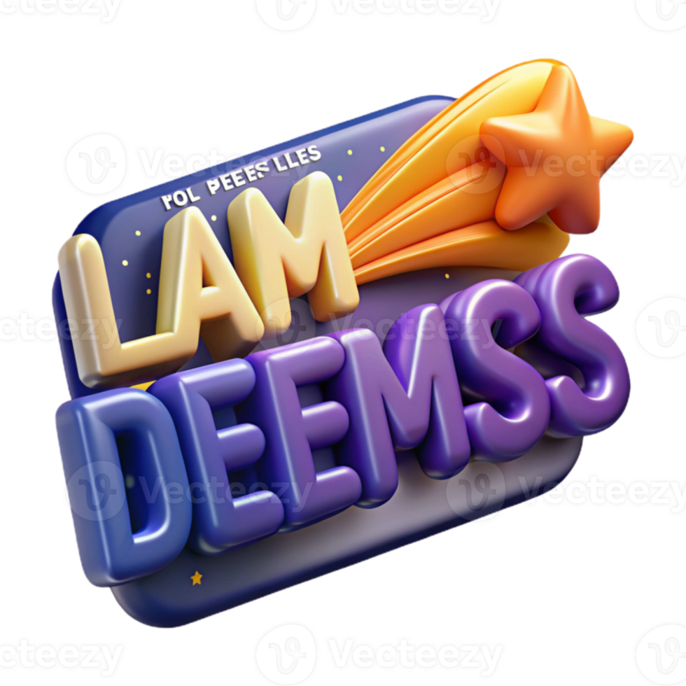 3D Render Shooting Star Dream Design png