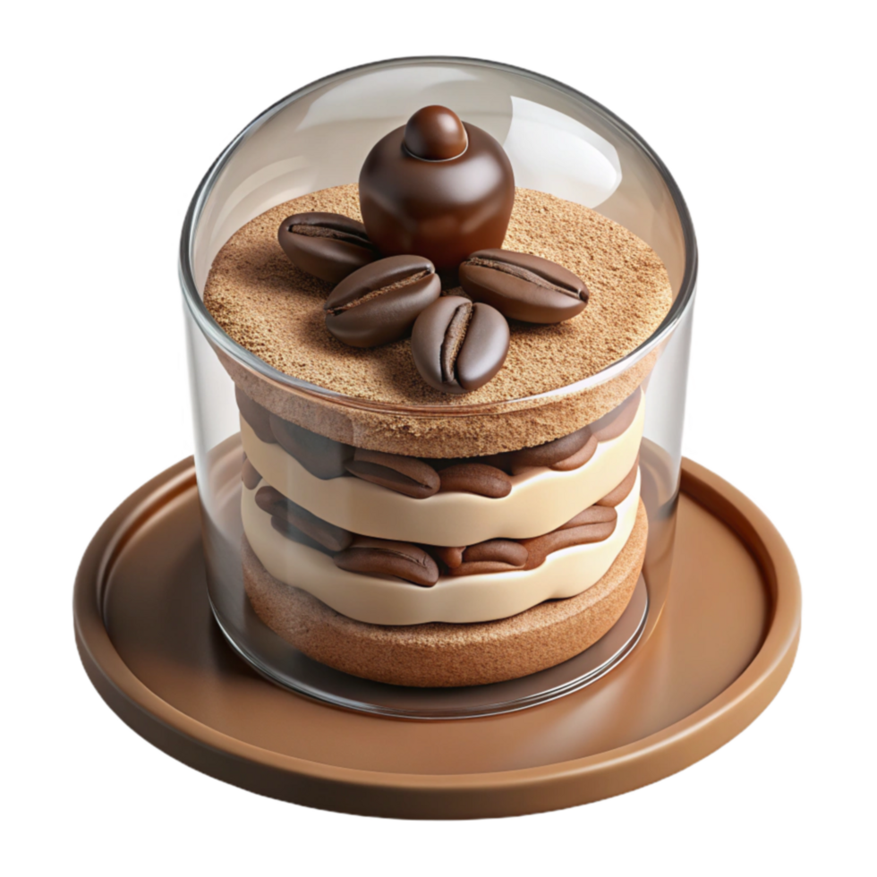 Coffee Dessert Layered Treat with Chocolate png