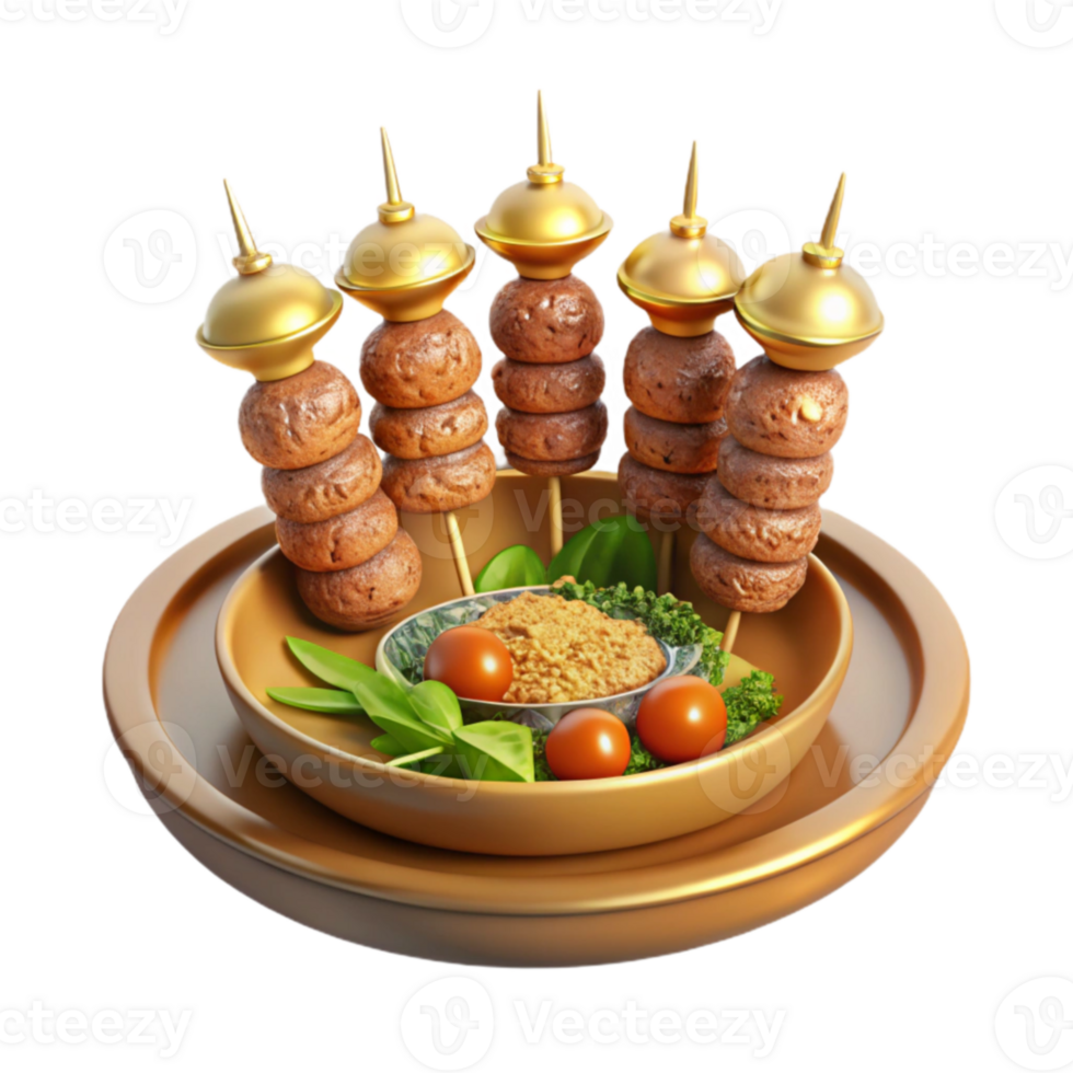 Gourmet Meatball Skewers with Savory Dipping Sauce png