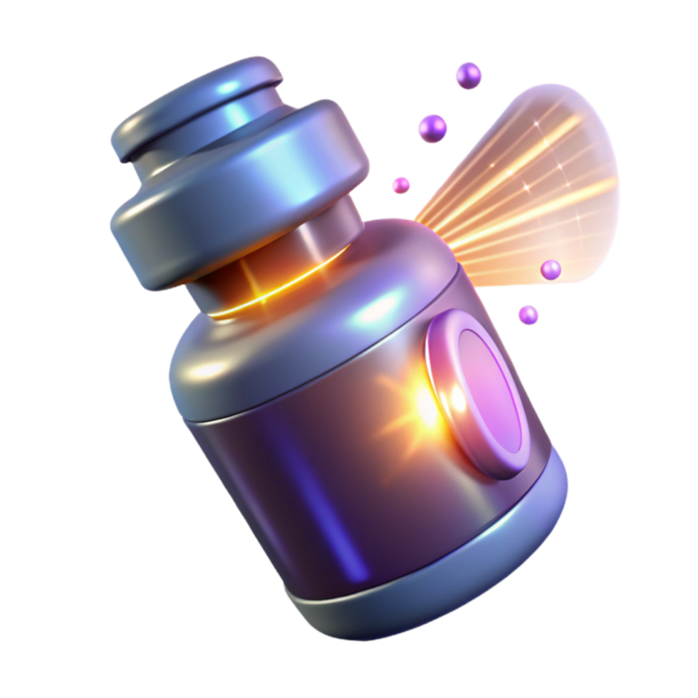 Glowing Capsule Energy Burst, 3D Render png