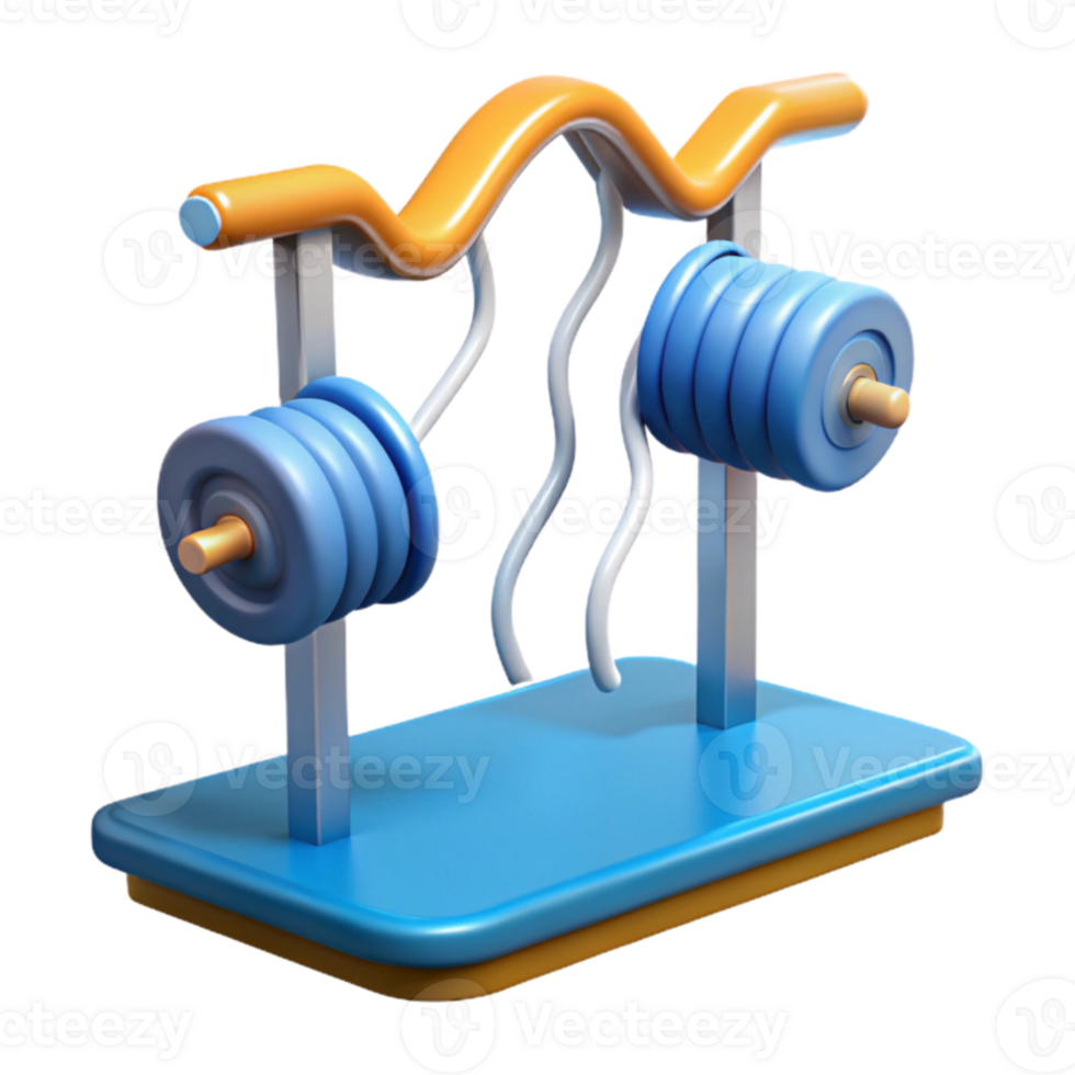 3D Render of Weightlifting Rack with Dumbbells png