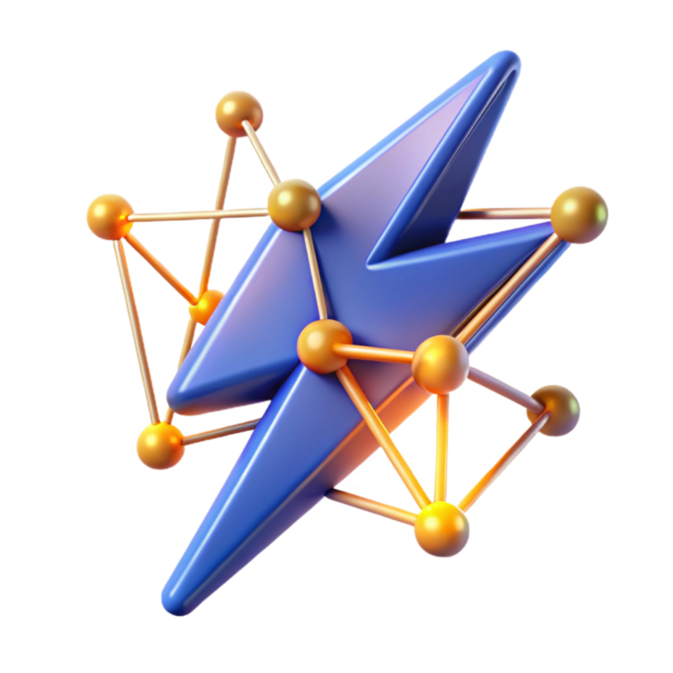 Energy Network Bolts of Power and Connected Nodes png