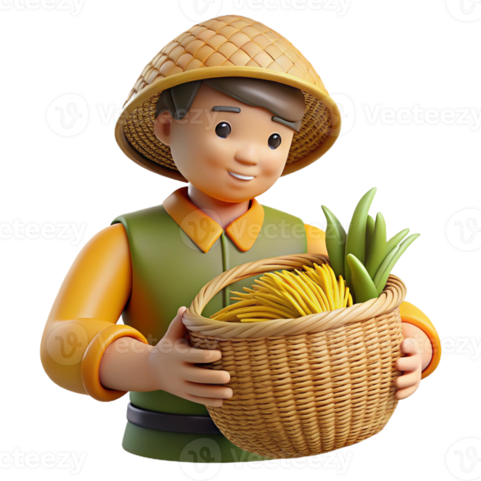 Harvesting Happiness A Farmer s Joyful Bounty png