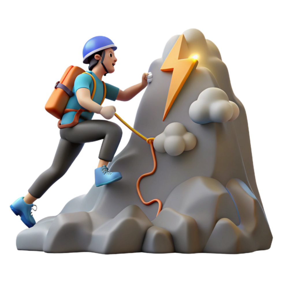 Climber Reaching Peak Adventure, Success, and Challenge png