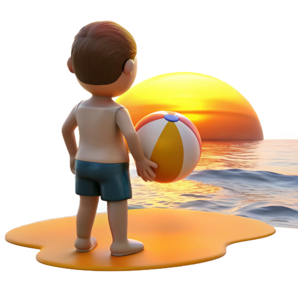 Child Beach Sunset Fun Summer Vacation png