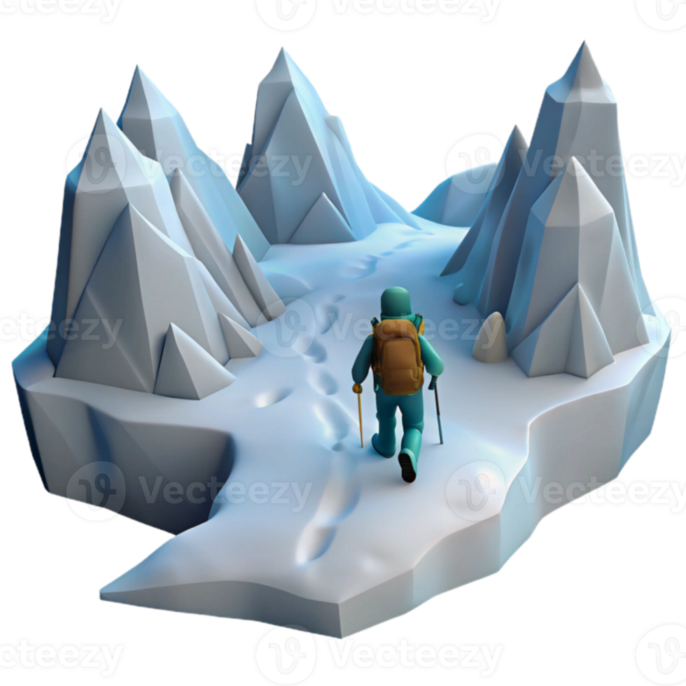 Climber s Journey Snowy Peaks, Footprints in the Snow png