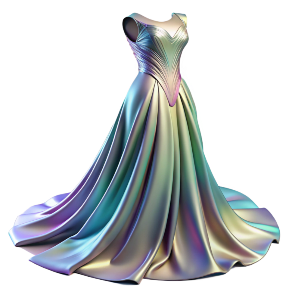 Iridescent Ball Gown Elegant, Flowing, Shimmering Formal Dress png