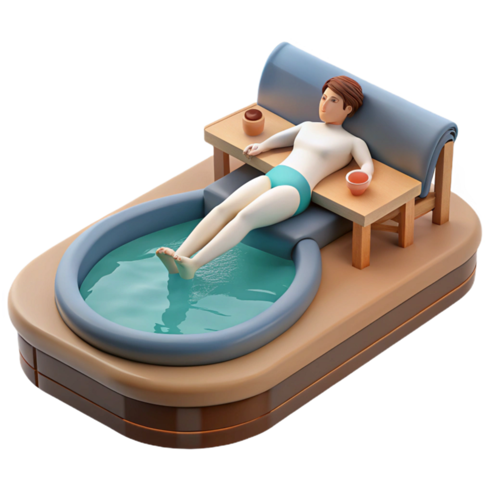 Relaxing in a Private Poolside Haven png