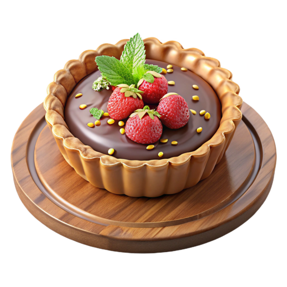 Decadent Chocolate Tart with Fresh Strawberries png