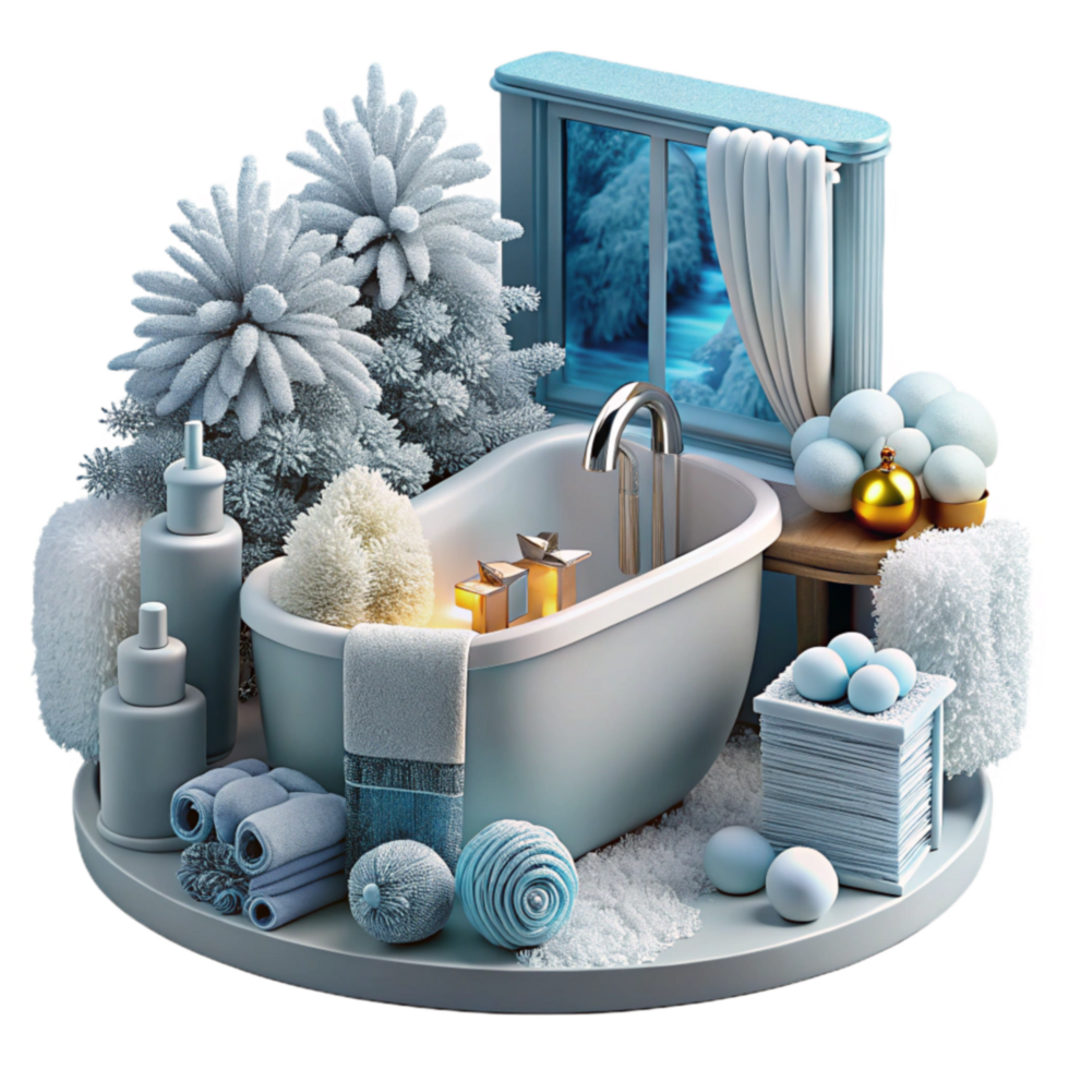 Winter Spa Bath Relaxing Holiday Season Soaks png