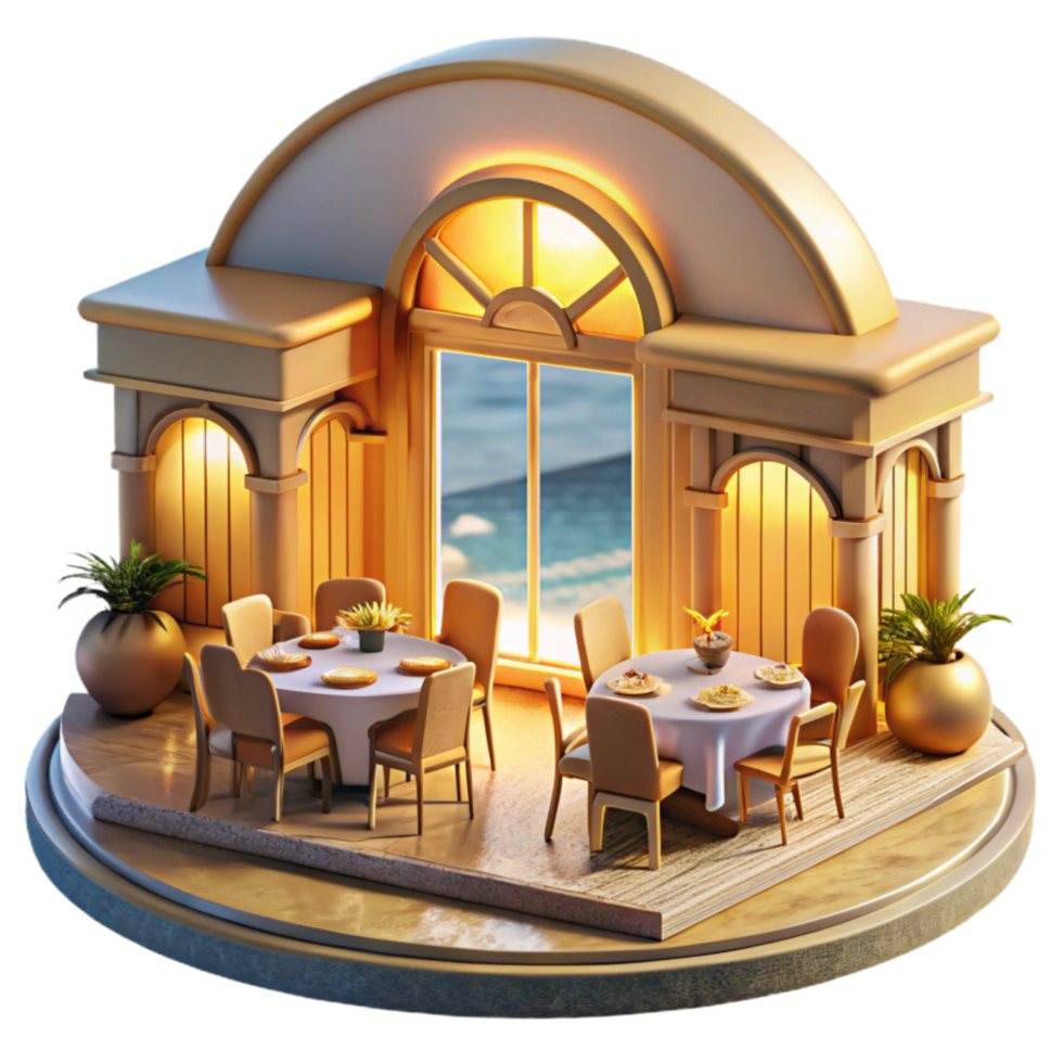 Oceanview Restaurant Elegant Dining with Coastal Views png