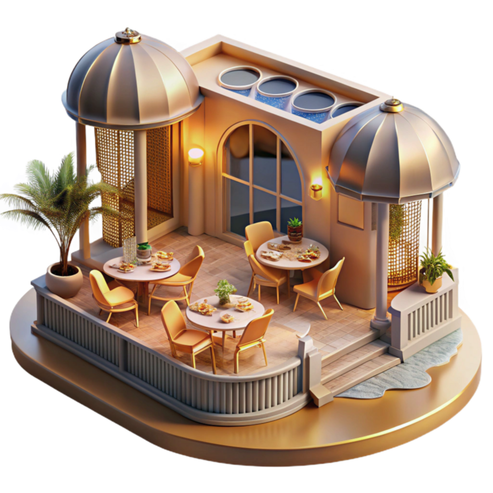 Golden Terrace Restaurant Design Arch, Dome, Patio Dining png