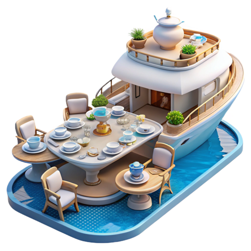 Luxury Yacht Dining Alfresco Elegance on the Water png