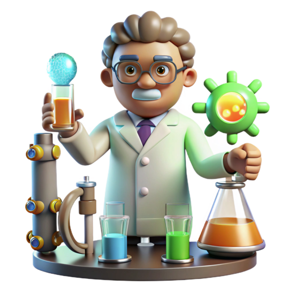 Scientist Studying Viruses in Lab Research and Experiments png