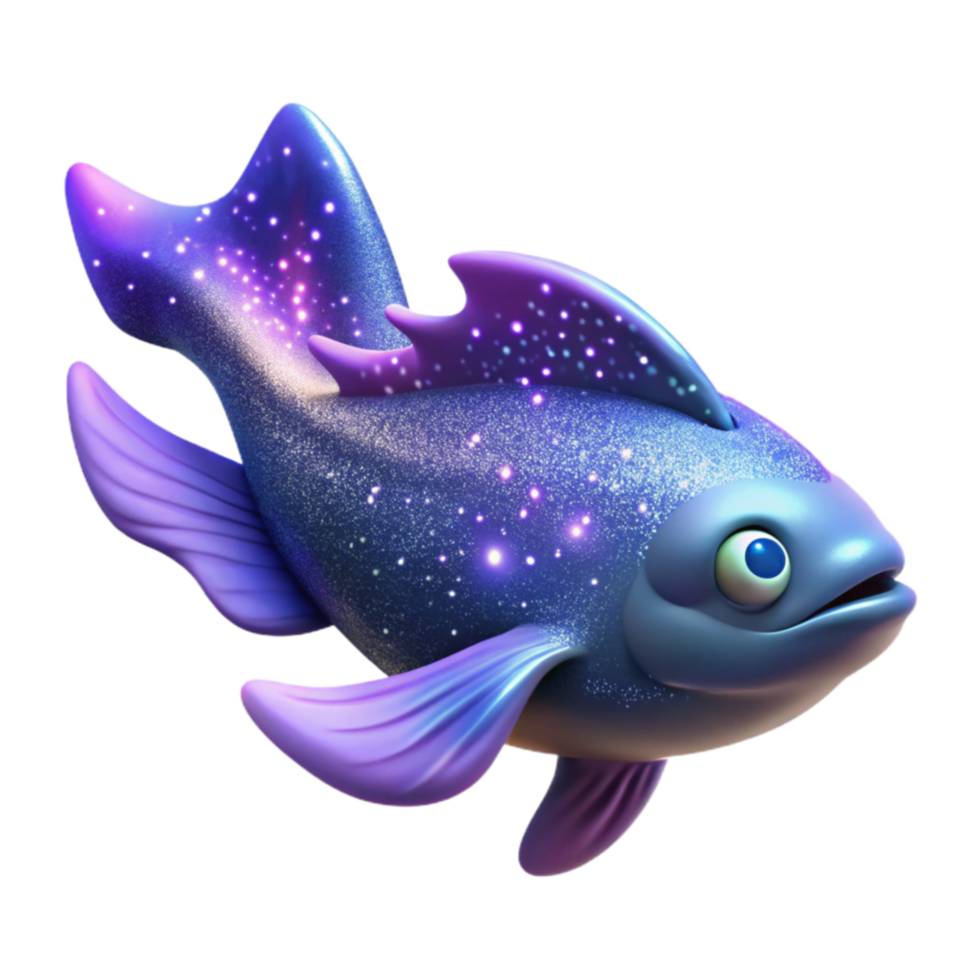 Cosmic Fish Sparkling Aquatic Creature png