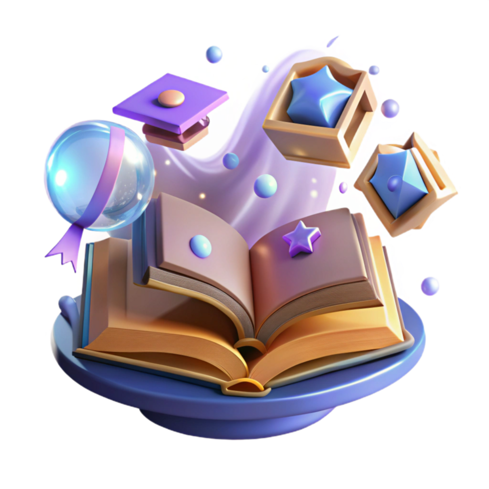 Enchanted Book 3D Render of Magical Objects png