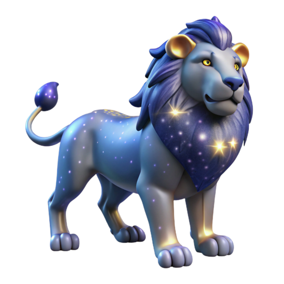 Celestial Lion 3D Model of a Magical Creature png