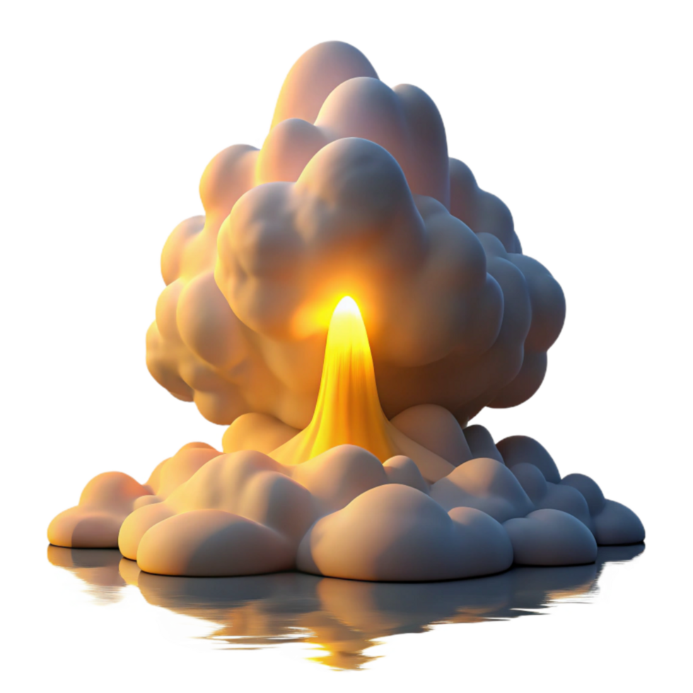 Digital Explosion 3D Render of a Glowing Blast png