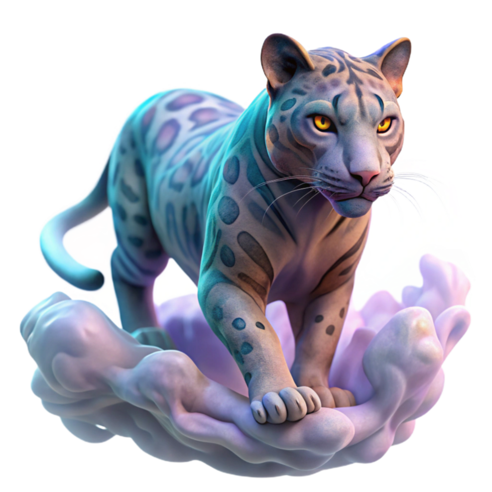 Mystical Clouded Leopard Digital Art png
