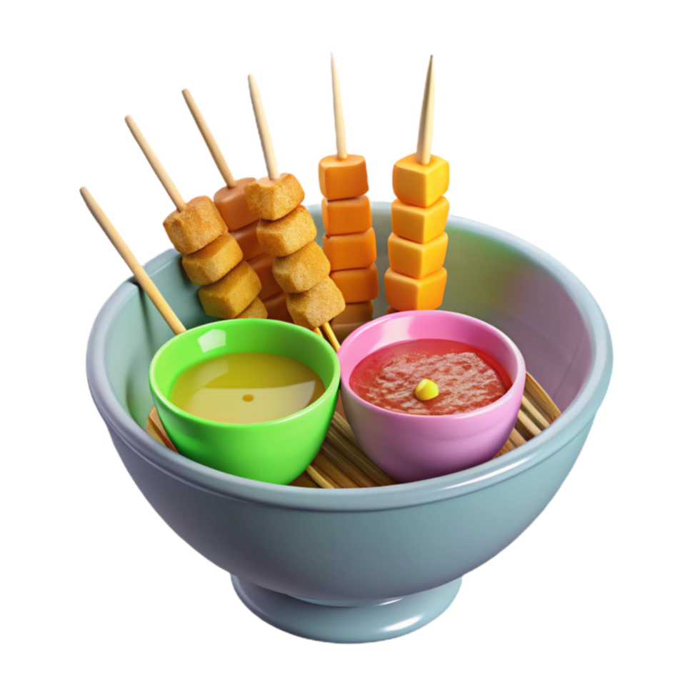Savory Cube Skewers with Dipping Sauces png