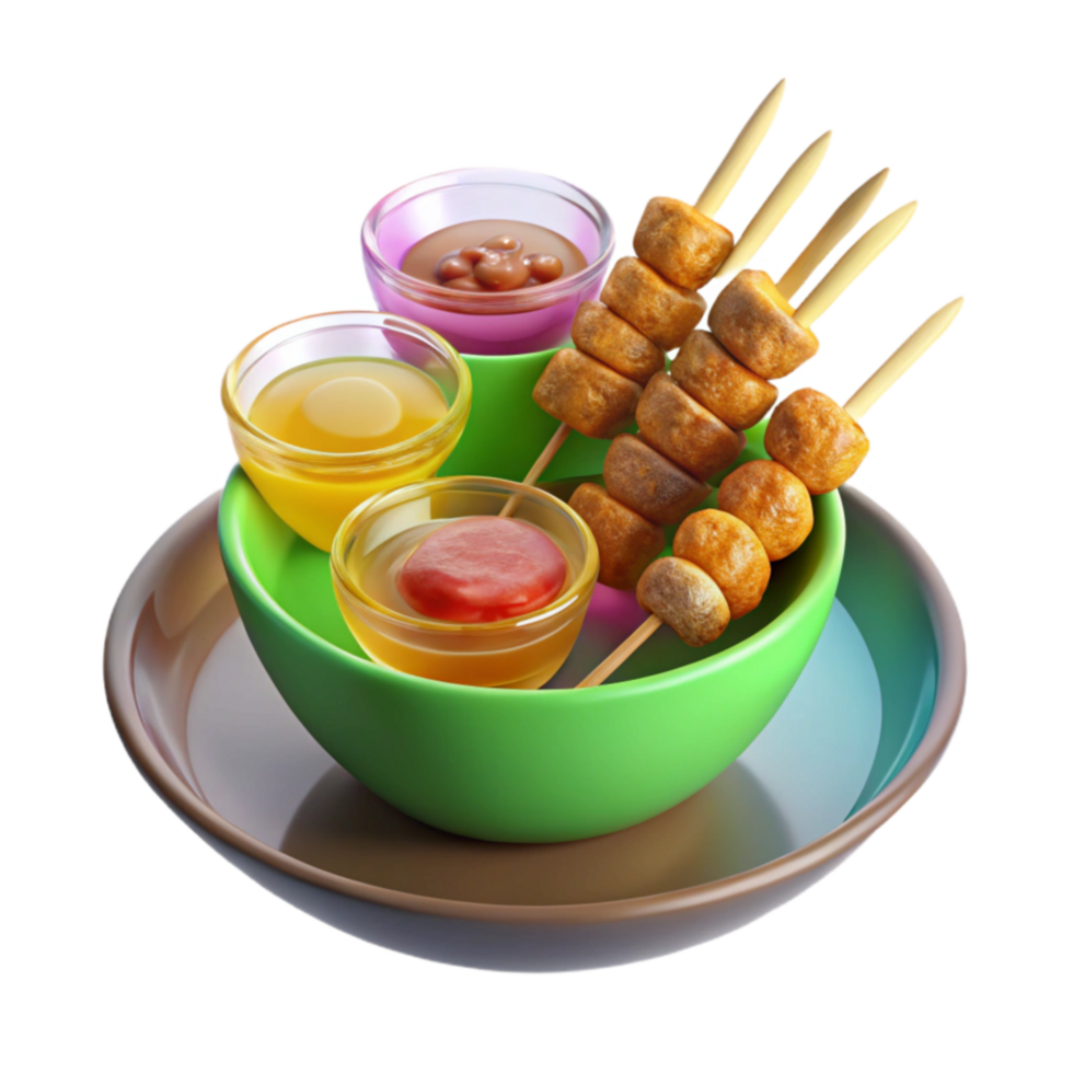 Savory Fried Bites with Dipping Sauces png
