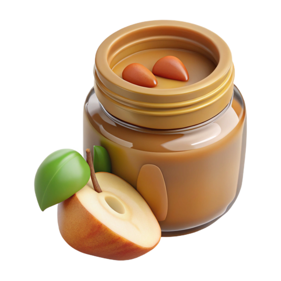Apple Nut Butter in a Jar Homemade Recipe png