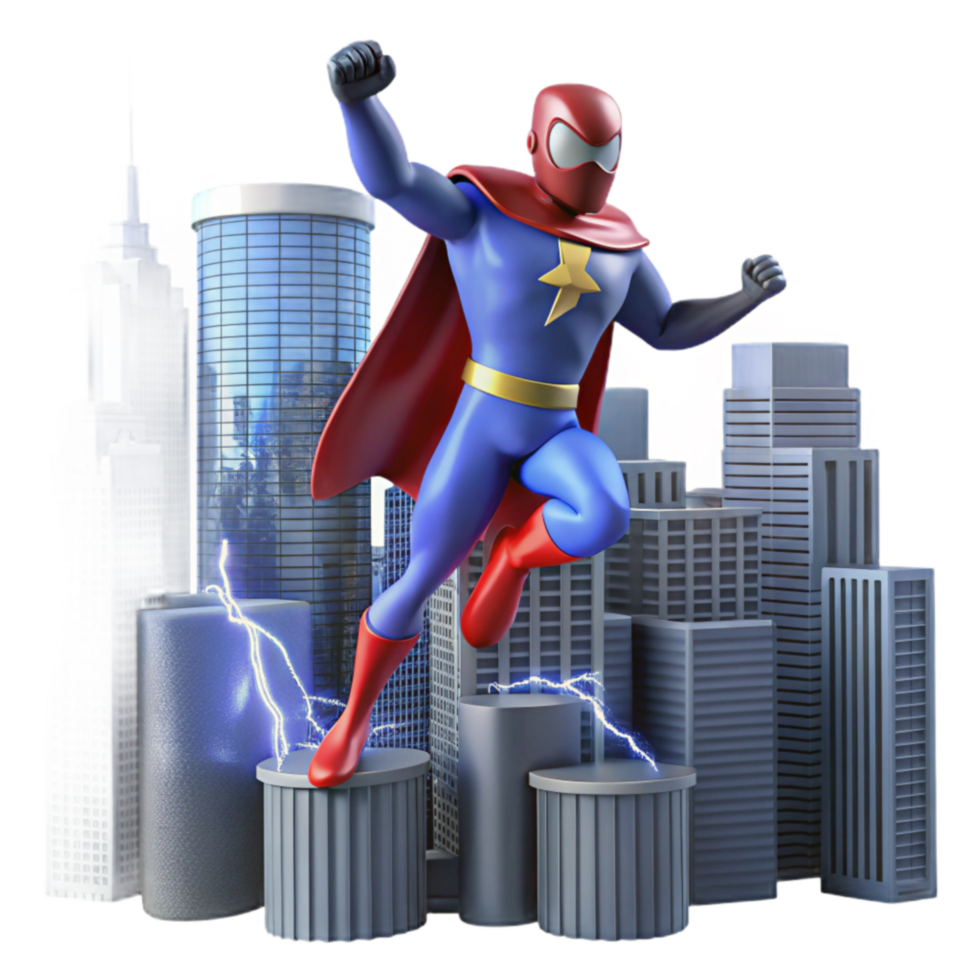 Superhero City Rescue A 3D Animation png