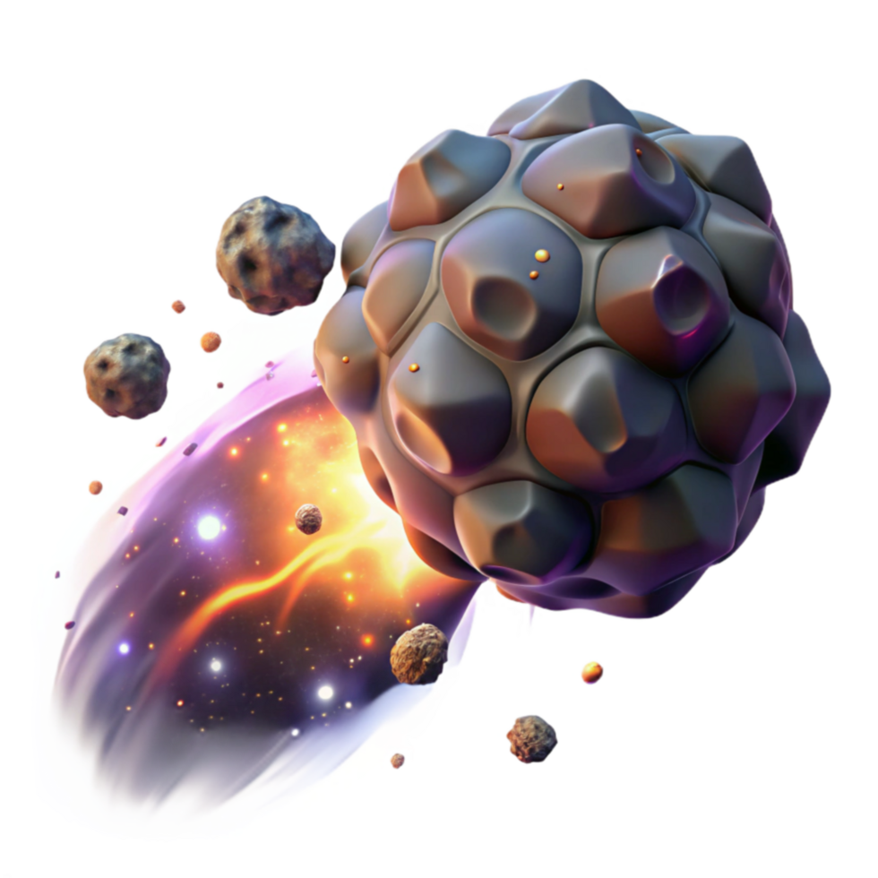 Cosmic Asteroid Field Space Rock Nebula Burst png