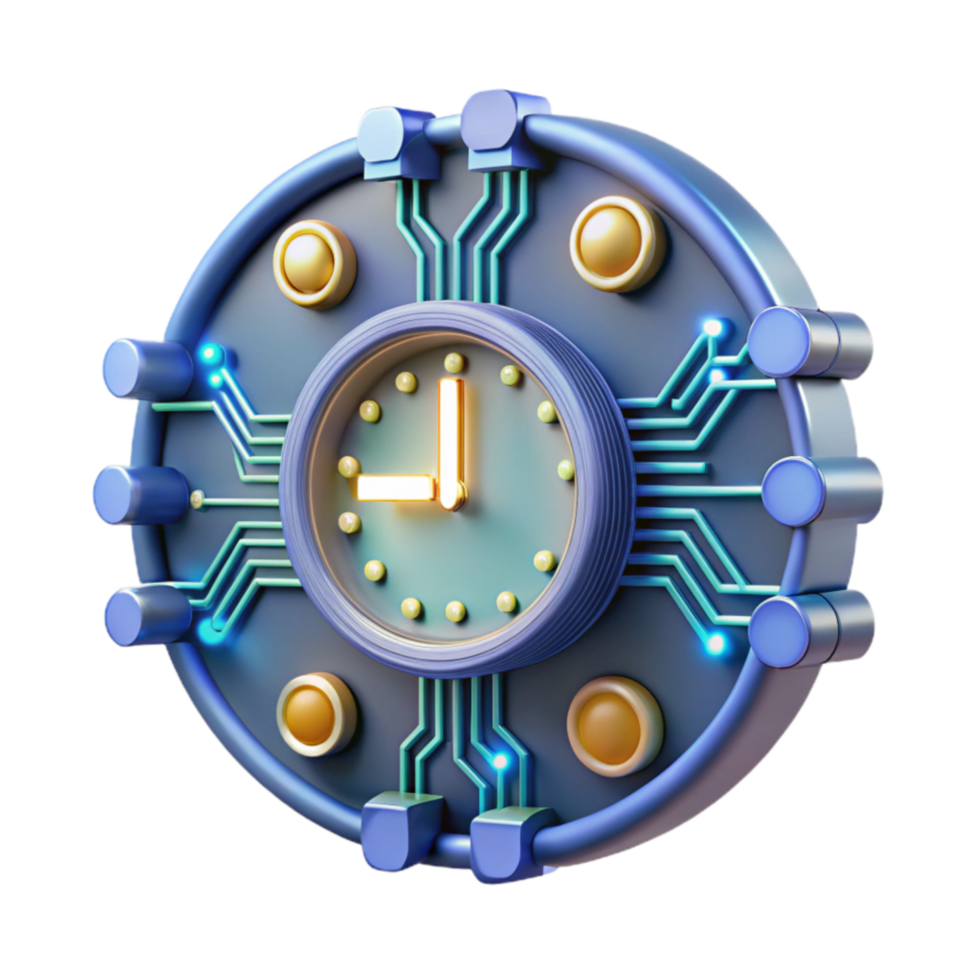Futuristic Clock Digital Timepiece Design png
