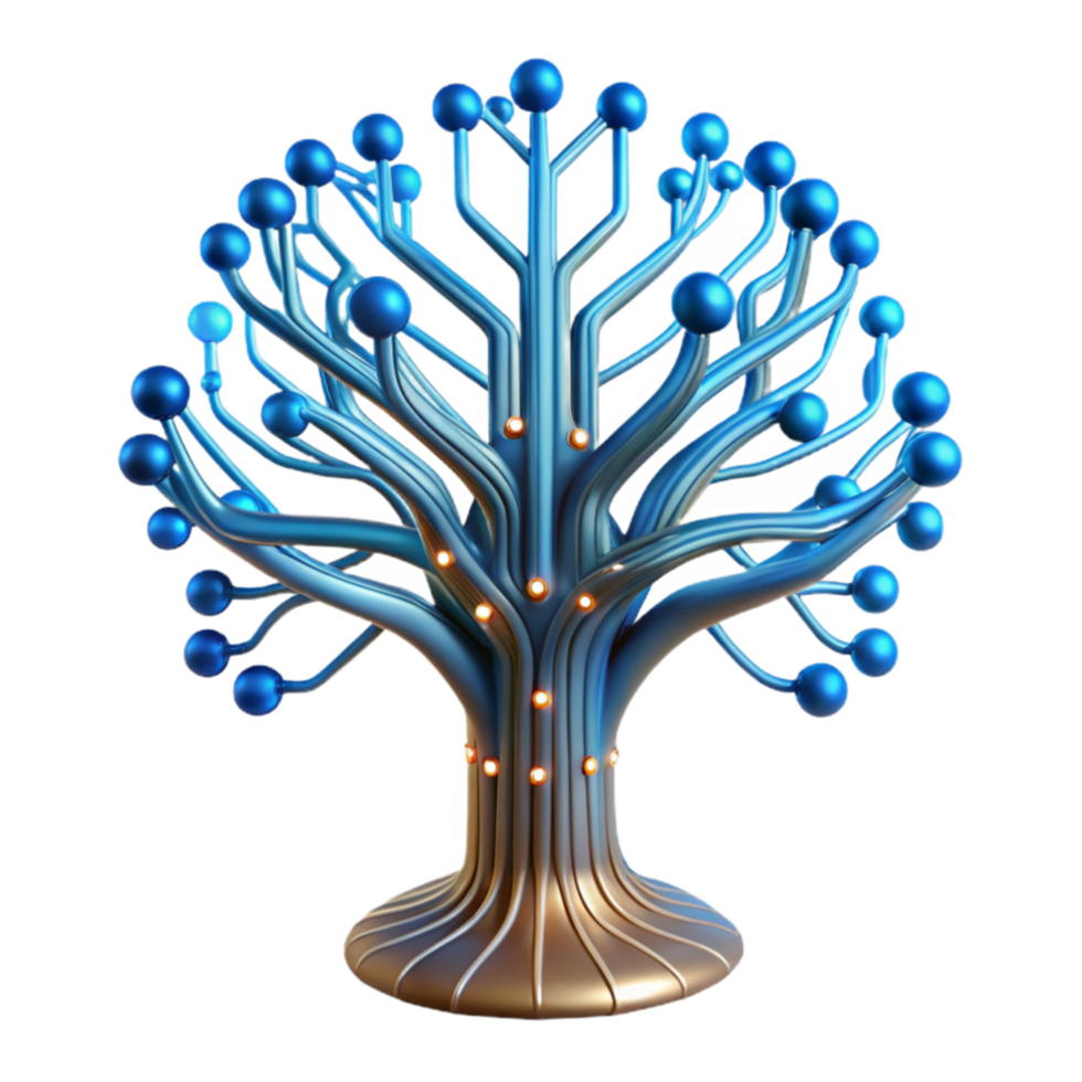 Digital Tree Network Growth, Global Connectivity, and Technological Advancement png