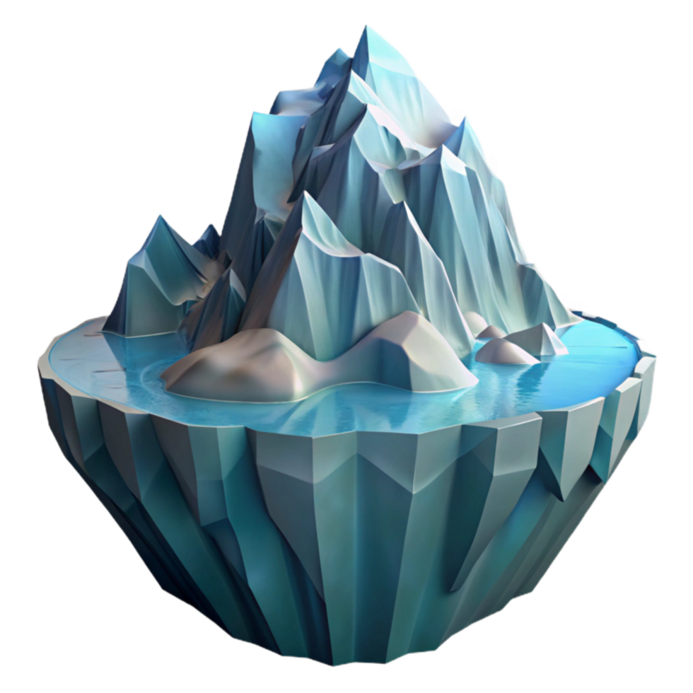 Frozen Peak A 3D Iceberg Model png