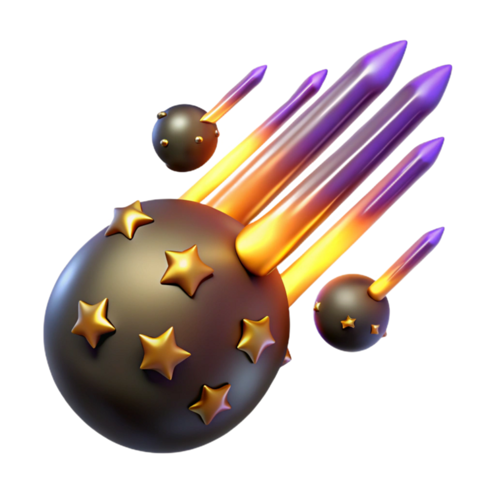 Cosmic Sphere and Blazing Trails 3D Render png